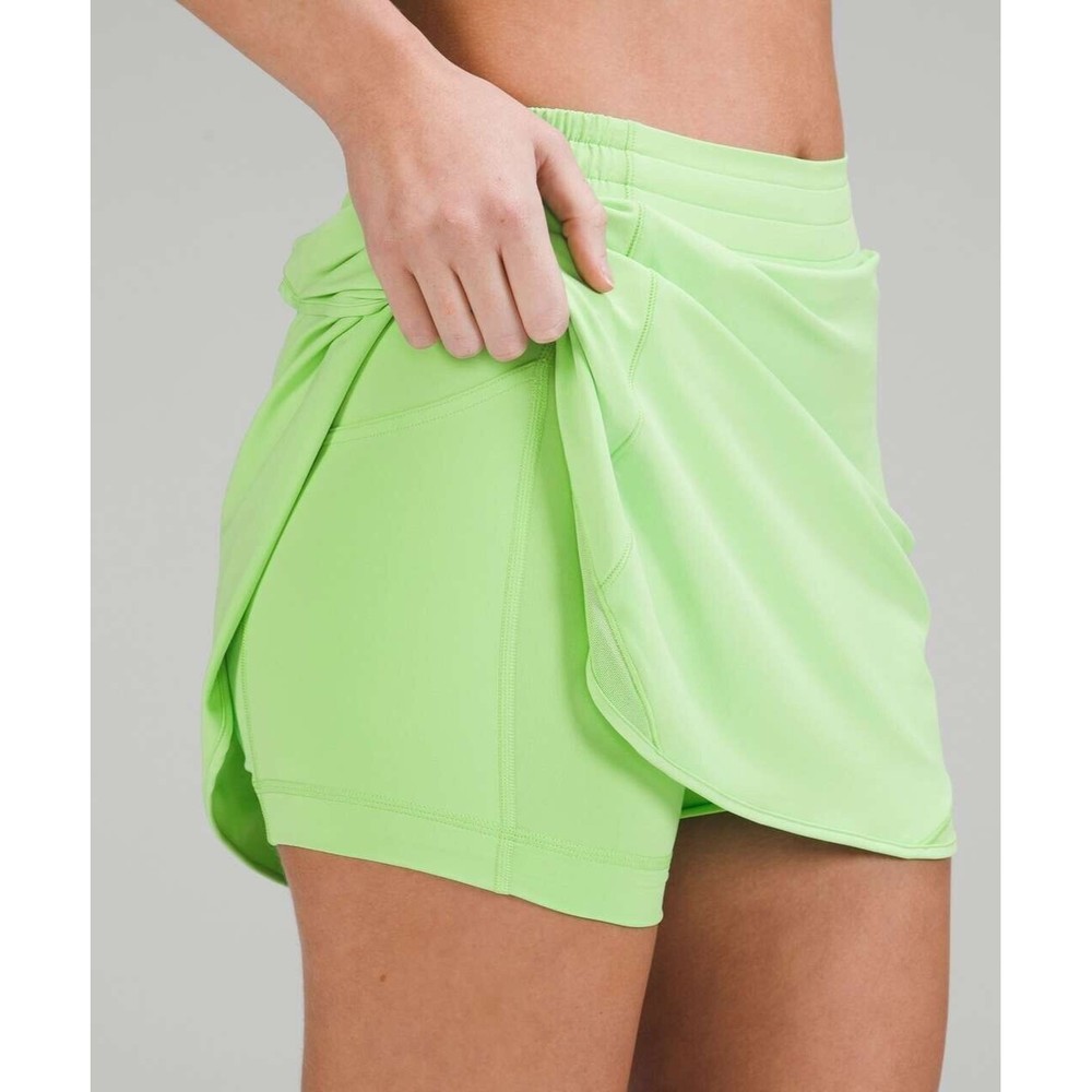 Lululemon Hotty Hot High-Rise Skirt Long, Size 4 Scream Green Light New - Picture 2 of 7